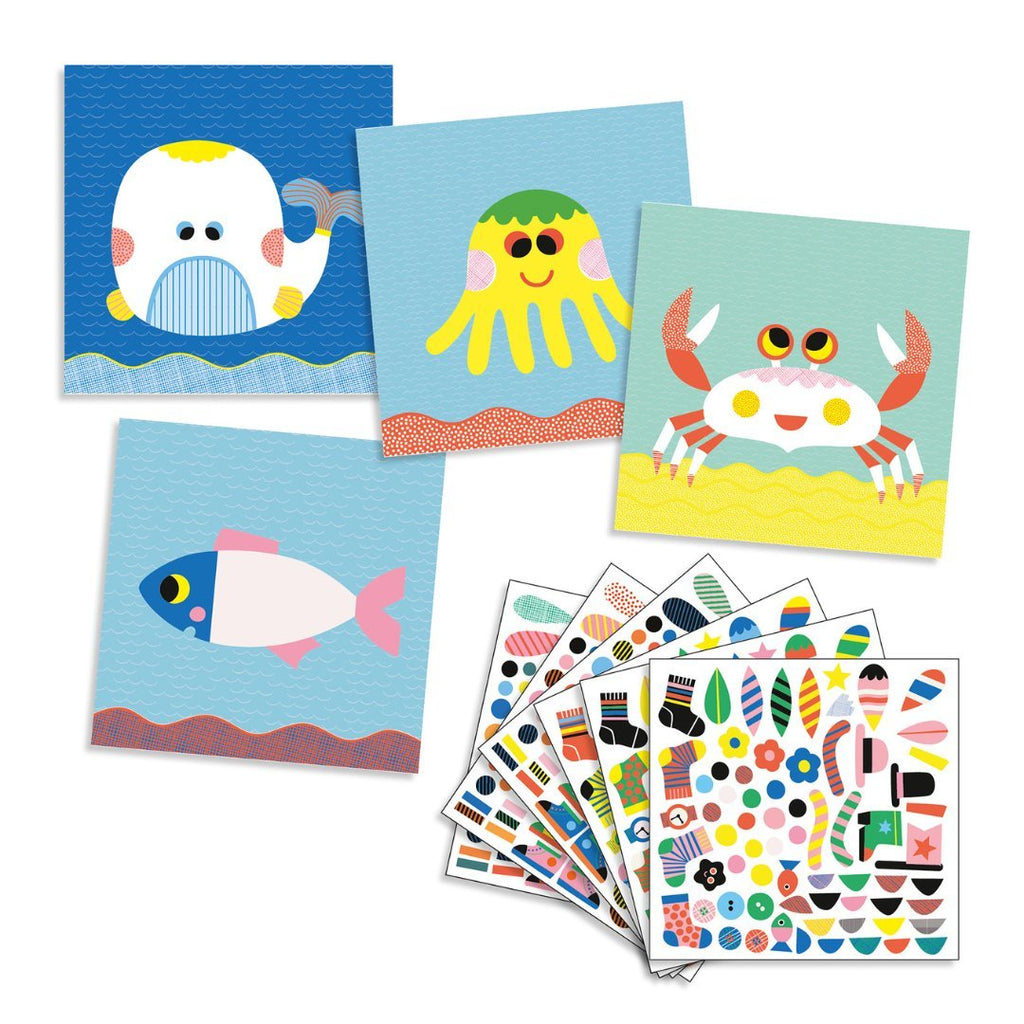 Djeco: Create with Stickers - Marine - Acorn & Pip_Djeco