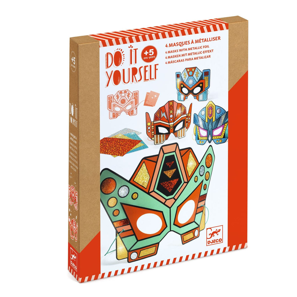 Djeco: DIY 4 Masks with Foil - Super Robots - Acorn & Pip_Djeco