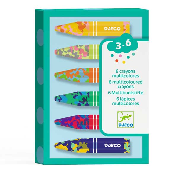 Djeco: Multi - Coloured Crayons - Acorn & Pip_Djeco