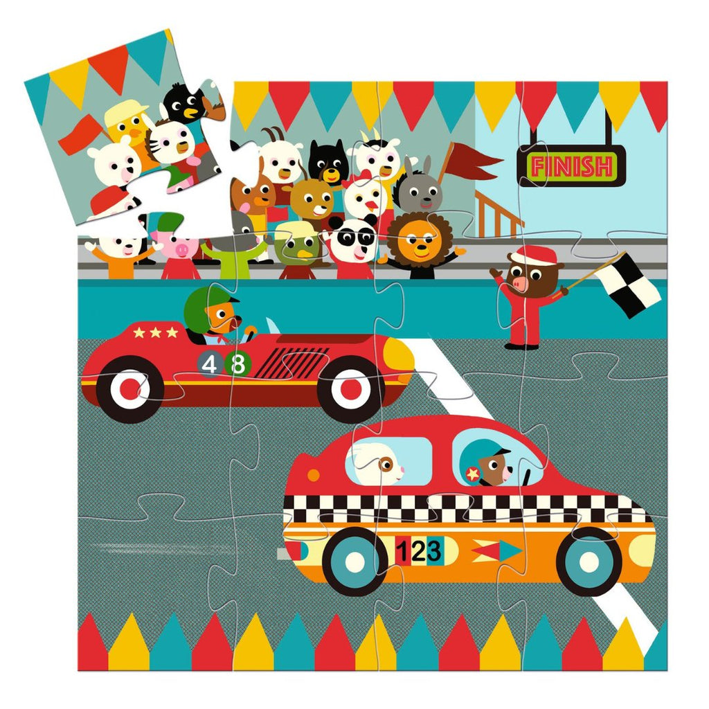 Djeco: Silhoutte Puzzle - The Racing Car - Acorn & Pip_Djeco