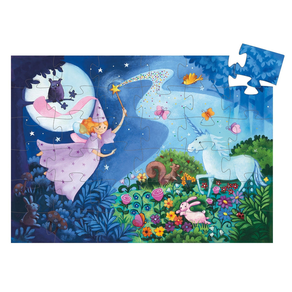 Djeco: The Fairy and The Unicorn Puzzle - 36 Pcs - Acorn & Pip_Djeco