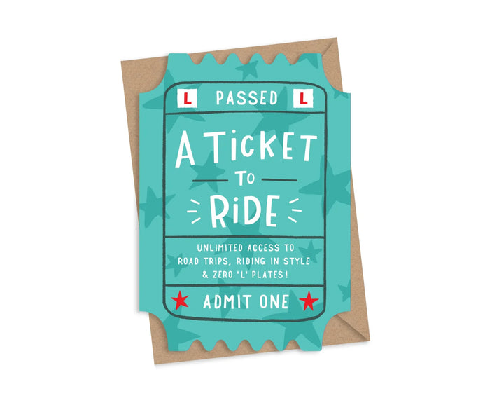 Dotty Black A Ticket To Ride driving test congratulations card
