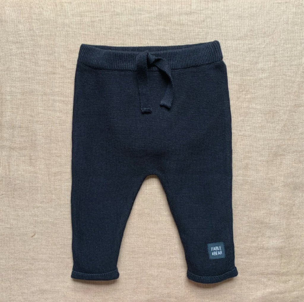 Fable & Bear: Fable Knitted Kids Joggers - Black - Acorn & Pip_Fable & Bear