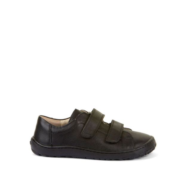 Froddo: Alex Barefoot Velcro School Shoes - Black Leather - Acorn & Pip_Froddo