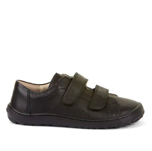 Froddo: Alex Barefoot Velcro School Shoes - Black Leather - Acorn & Pip_Froddo