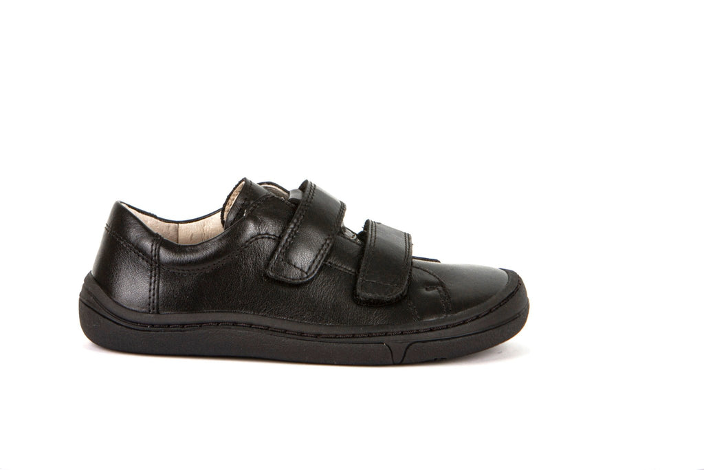 Froddo: Alex Barefoot Velcro School Shoes - Black Leather - Acorn & Pip_Froddo