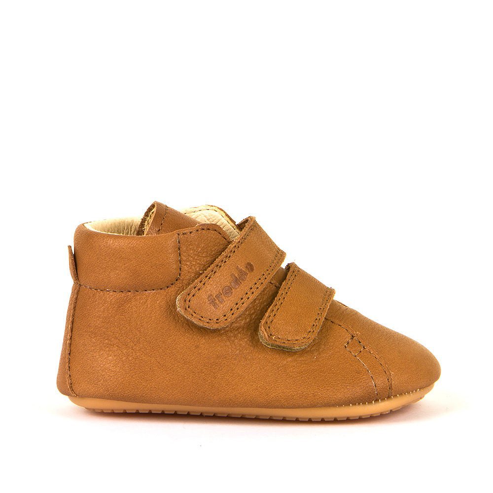 Froddo: Double Velcro Pre - Walker Shoes - Cognac Brown Leather - Acorn & Pip_Froddo