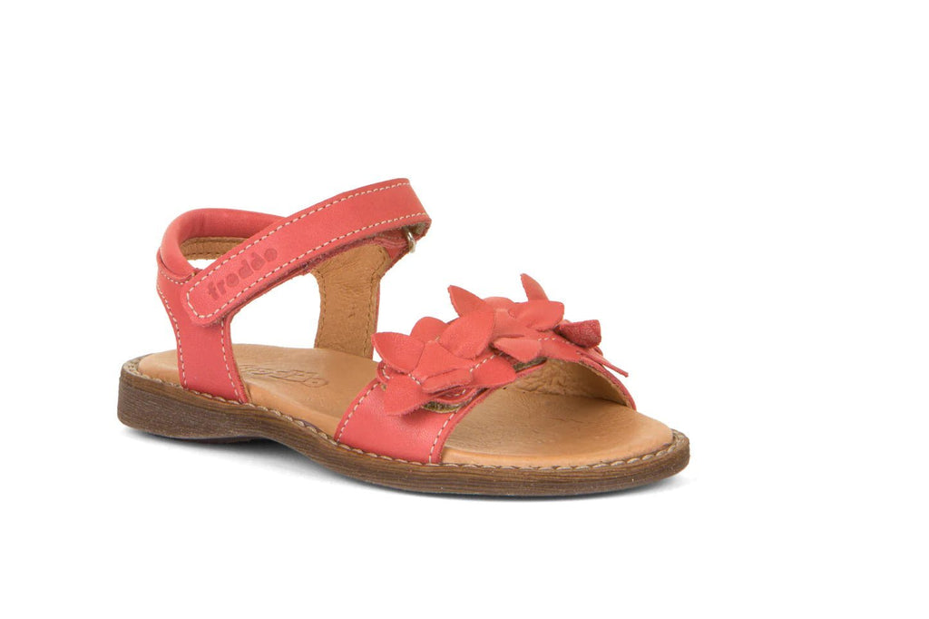 Froddo: Lore Flowers Girls Summer Sandals - Coral Leather - Acorn & Pip_Froddo