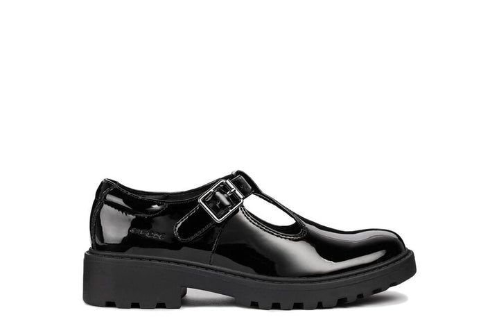 Geox: Casey Buckle School Shoes - Black Patent - Acorn & Pip_Geox