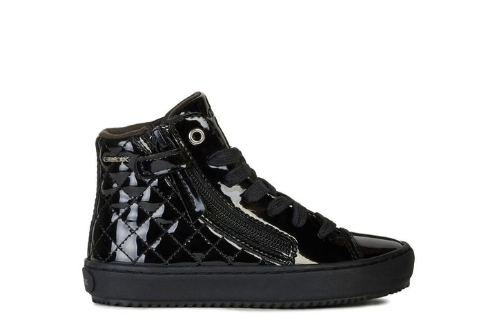 Geox: Kalispera Quilted School Shoes - Black Patent - Acorn & Pip_Geox