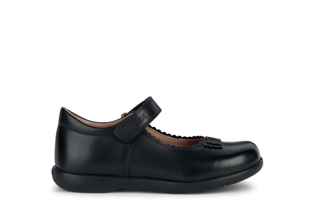 Geox: Naimara - Black Scallop Mary Jane - Black Leather - Acorn & Pip_Geox