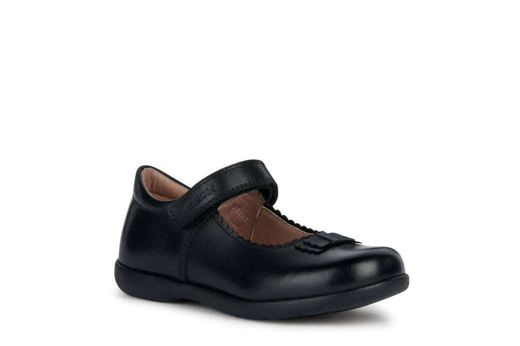 Geox: Naimara - Black Scallop Mary Jane - Black Leather - Acorn & Pip_Geox