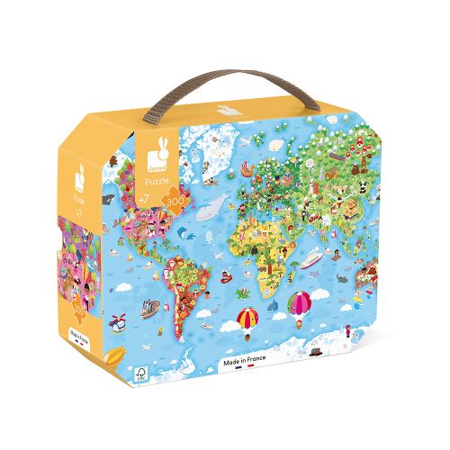 Janod: World Giant Puzzle - 300 Pcs – Acorn & Pip