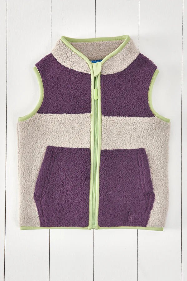 Grass & Air: Amethyst Purple & Geothermal Grey - Kids Gilet - Acorn & Pip_Grass & Air