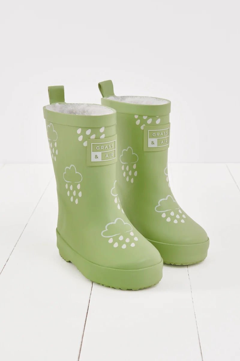 Grass Air: Glacial Green Colour-Changing Kids Wellies – Acorn Pip