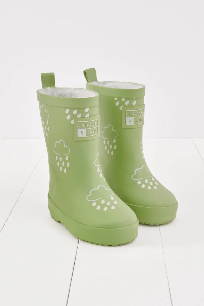 Grass & Air: Glacial Green Colour - Changing Kids Wellies - Acorn & Pip_Grass & Air