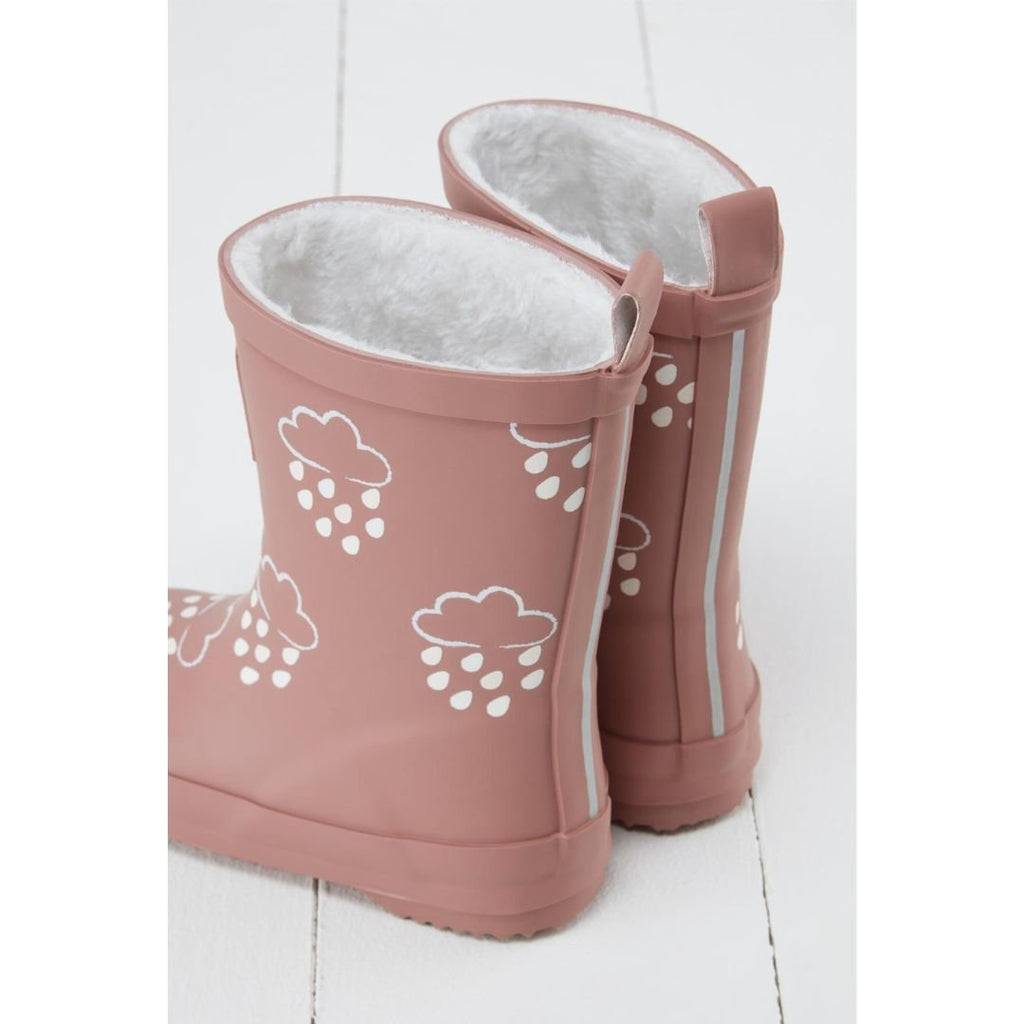 Grass & Air: Rose Colour - Changing Kids Wellies with Teddy Fleece Lining - Acorn & Pip_Grass & Air