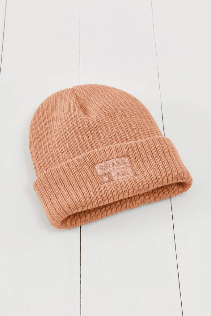 Grass & Air: Volcanic Orange Beanie Hat - Acorn & Pip_Grass & Air