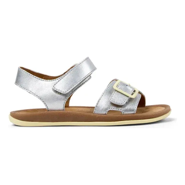 Camper: Bicho Grey / Silver Strap Open Toe Sandals