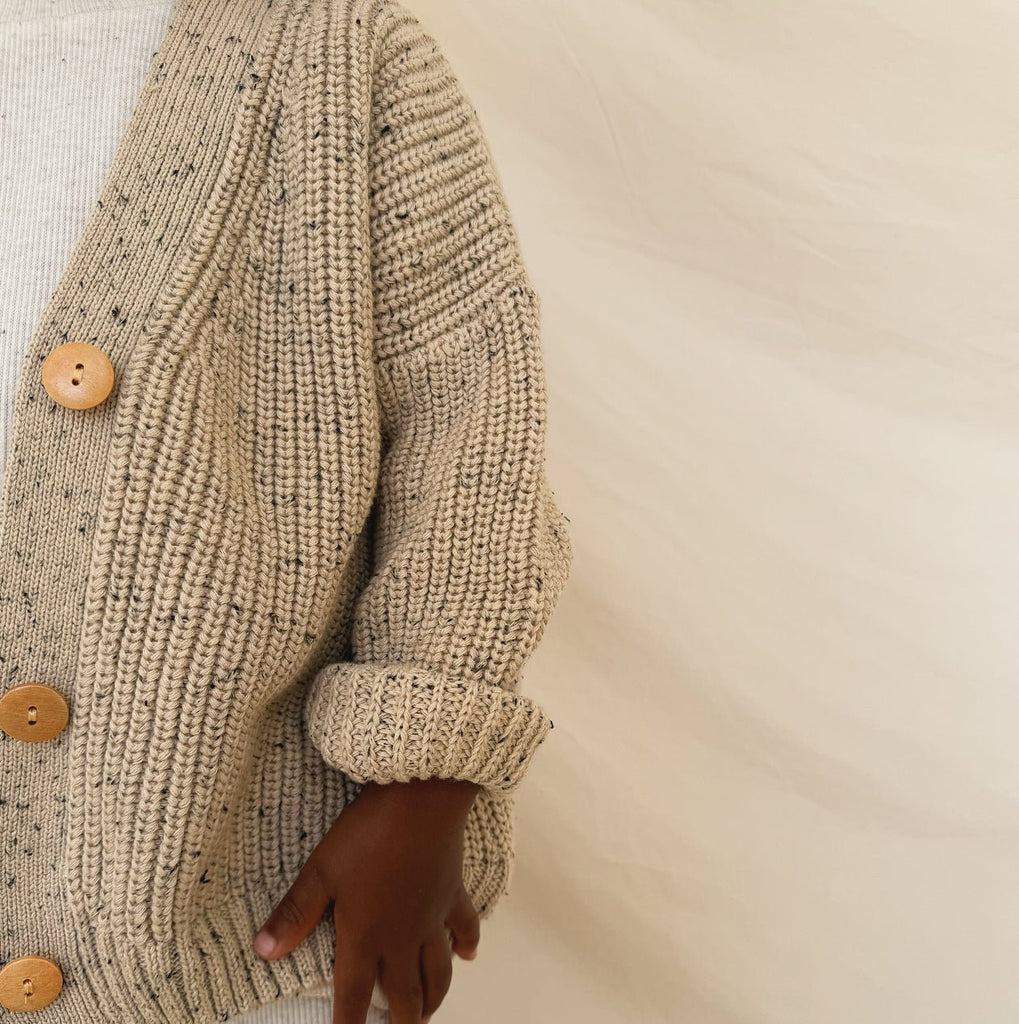 Hunter + Rose: Avery Kids Cardigan - Oat Flecked - Acorn & Pip_Hunter + Rose