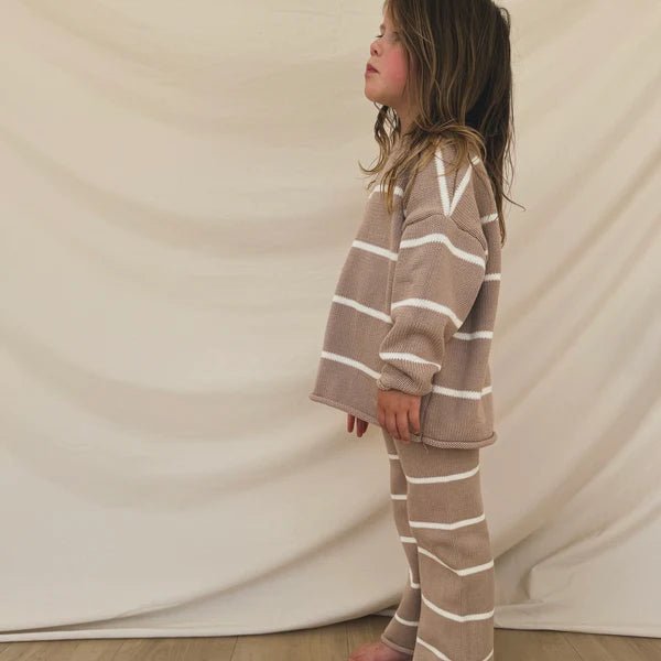 Hunter + Rose: Quinn Kids Jumper - Fawn Stripe - Acorn & Pip_Hunter + Rose