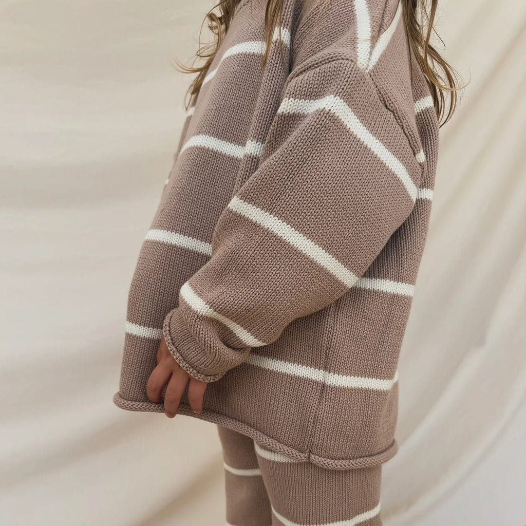 Hunter + Rose: Quinn Kids Jumper - Fawn Stripe - Acorn & Pip_Hunter + Rose