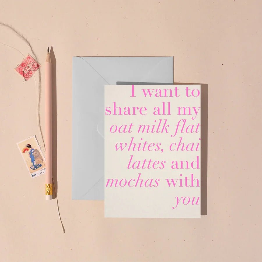 I am Roxanne: Oat Milk Flat White Card - Acorn & Pip_I am Roxanne