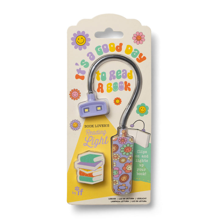 IF Book Lovers It's a Good Day floral LED reading light in packaging