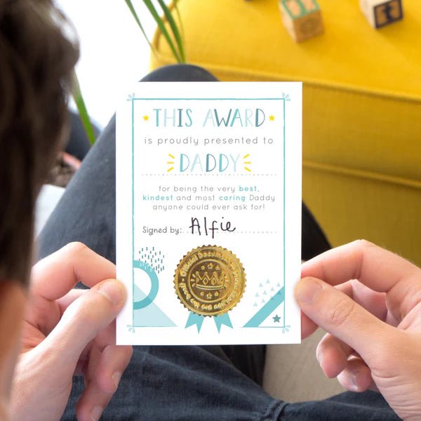 Joanna Hawker: Best Daddy Certificate Card - Acorn & Pip_Joanne Hawker