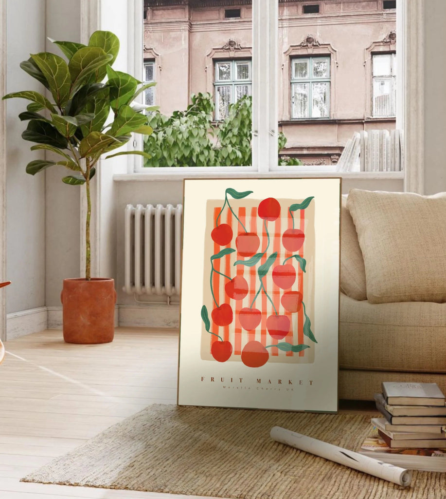 Kate Fox Design: Cherry Fruit Market A3 Print - Acorn & Pip_Kate Fox Design
