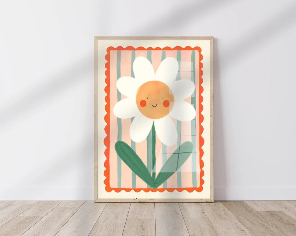 Kate Fox Design: Smiley Flower A4 Print - Acorn & Pip_Kate Fox Design