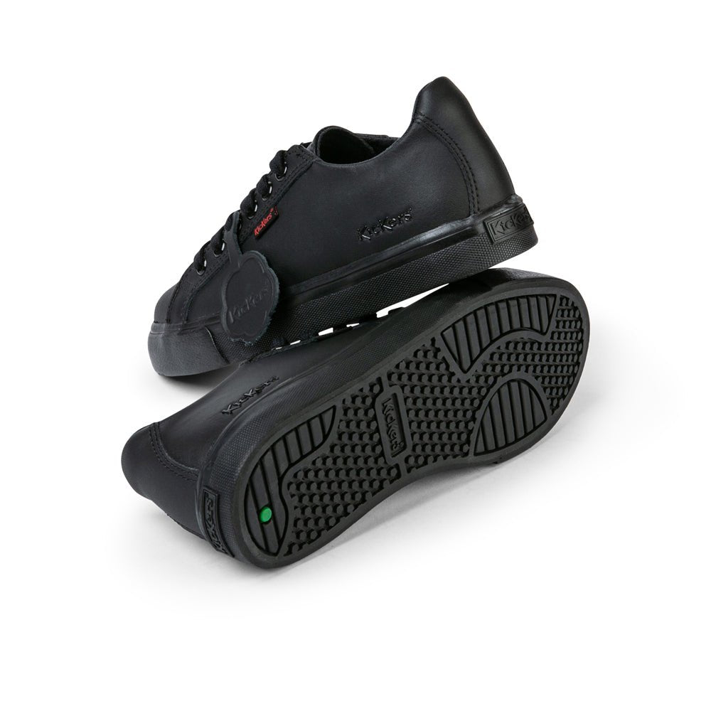 Kickers: Tovni Lacer Unisex School Shoes - Black Leather - Acorn & Pip_Kickers