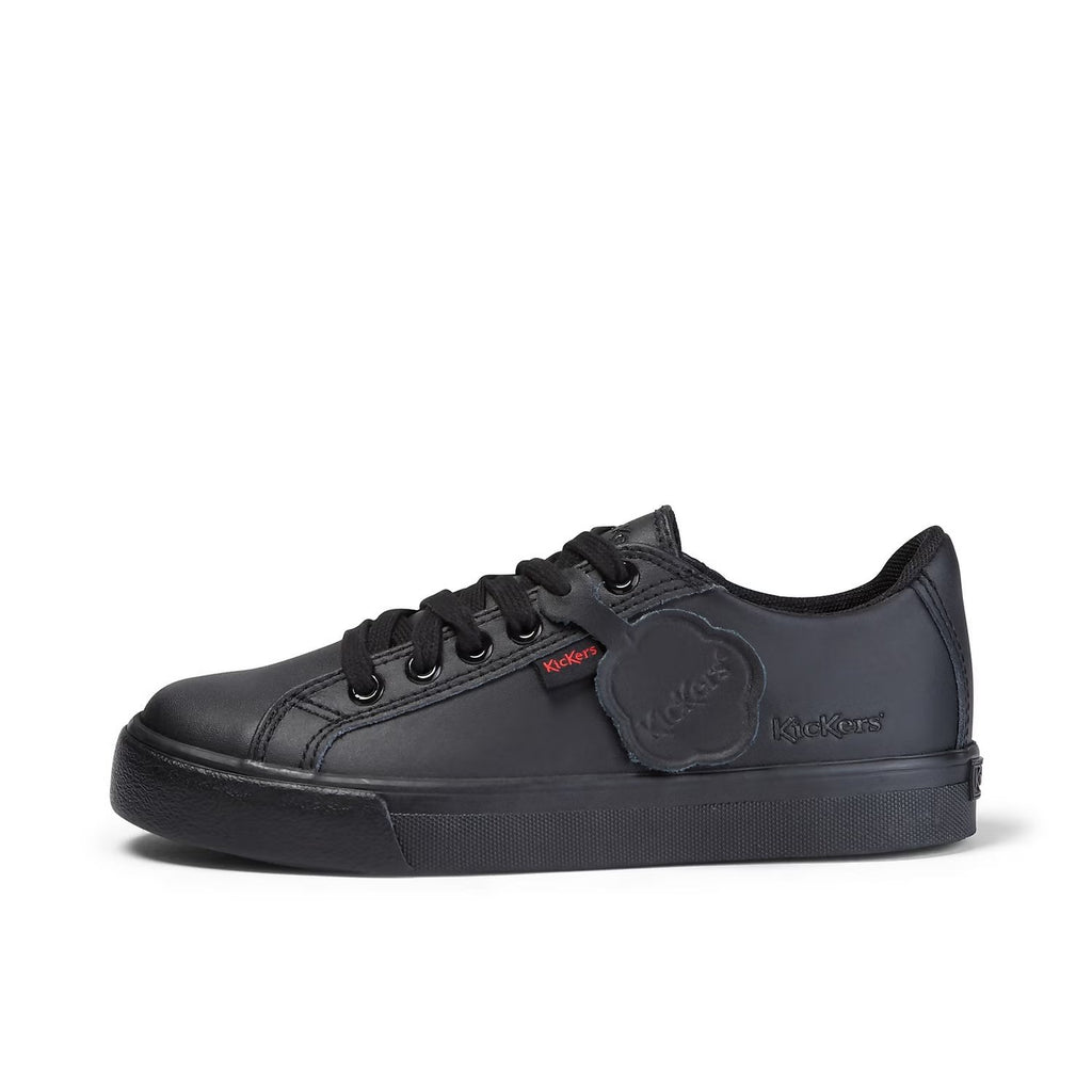 Kickers: Tovni Lacer Unisex School Shoes - Black Leather - Acorn & Pip_Kickers