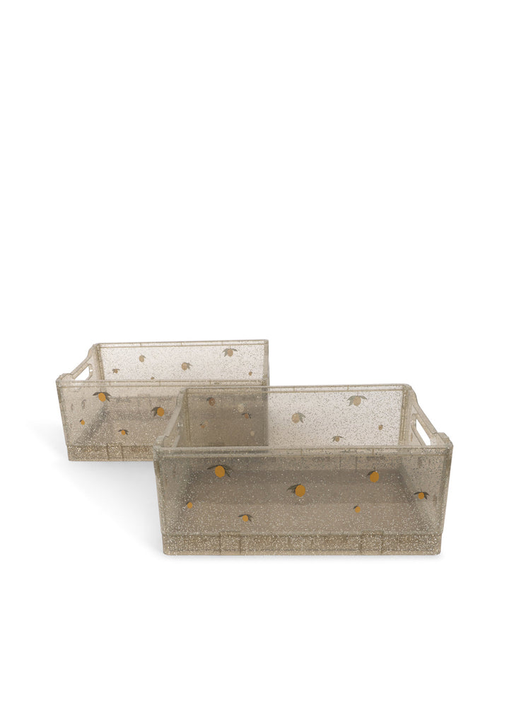 Konges Sløjd 2-Pack Glitter Storage Boxes - Sparkling Blue