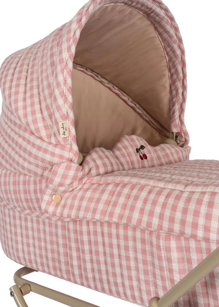 Konges Sløjd: Doll Pram - Powder Pink Check - Acorn & Pip_Konges Sløjd