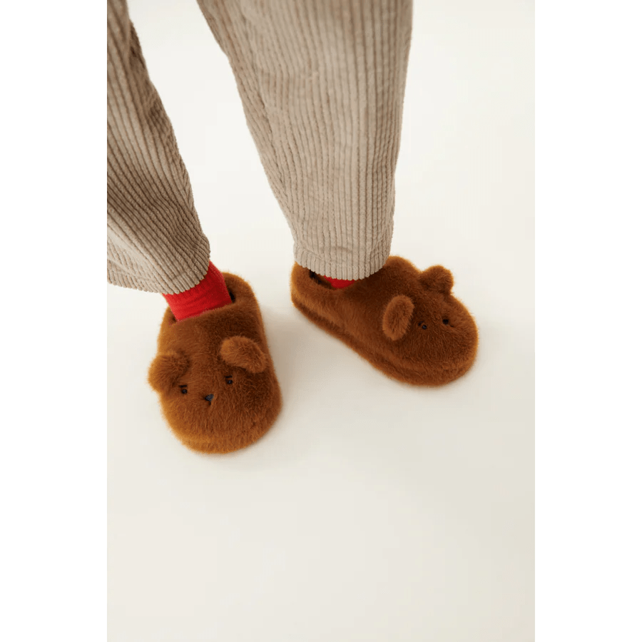 Liewood: Aviaja Bear Slippers - Golden Caramel - Acorn & Pip_Liewood