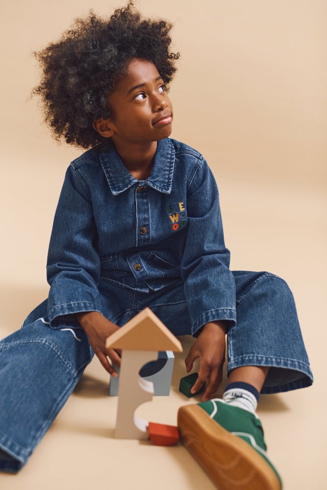 Liewood: Kinsley Placement Denim Overshirt - Medium Blue - Acorn & Pip_Liewood