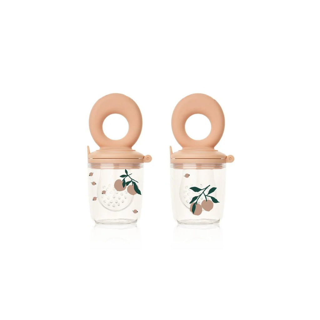 Liewood: Miranda Printed Food Feeder 2 - Pack - Peach / Sea Shell - Acorn & Pip_Liewood