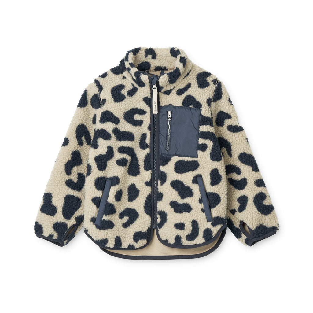 Liewood: Nolan Pile Printed Jacket - Mega Leo Mist - Acorn & Pip_Liewood