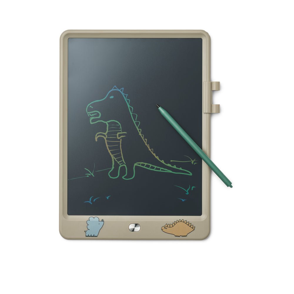 Liewood: Zora Magic Drawing Board - Dinosaurs / Mist - Acorn & Pip_Liewood