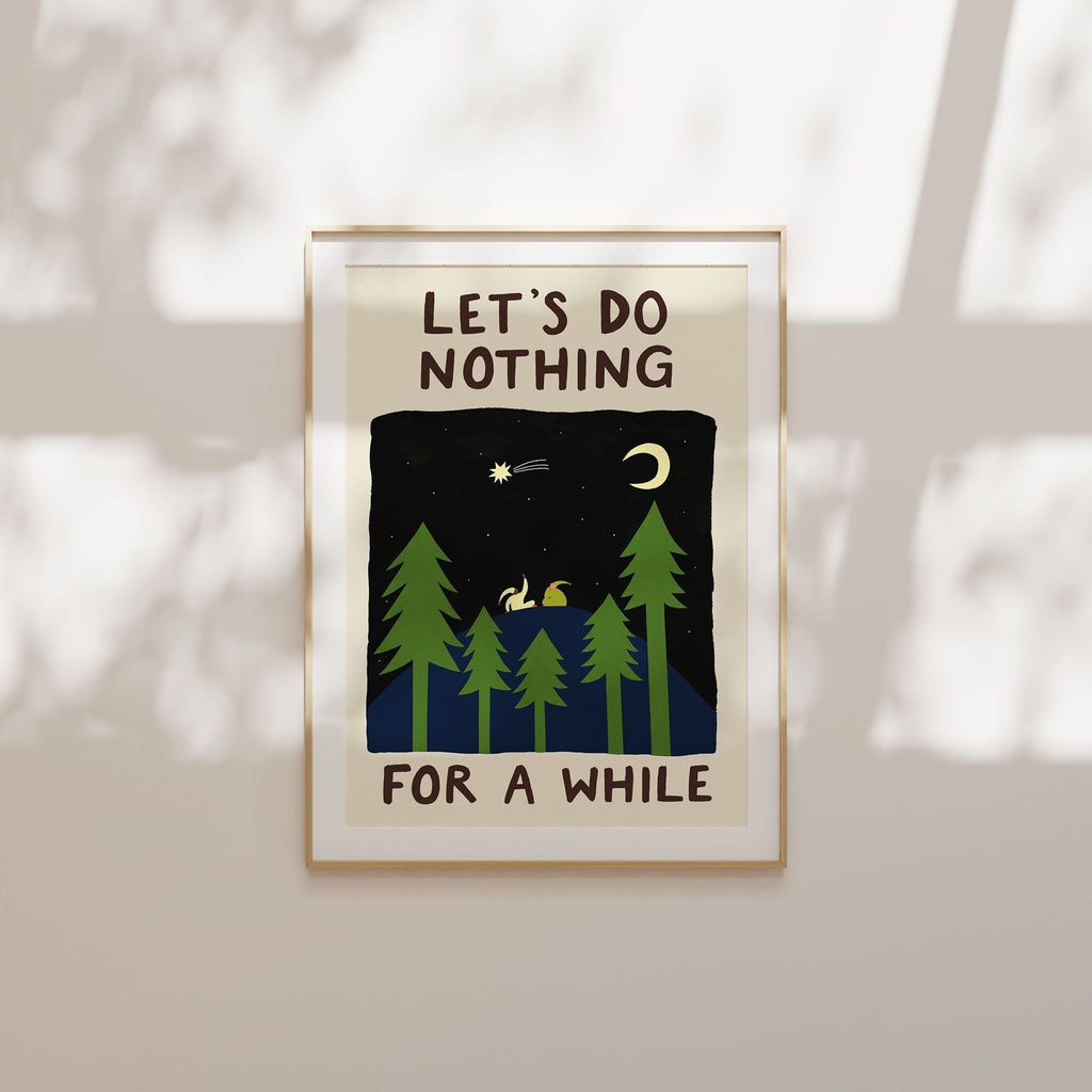 Little Black Cat: Lets Do Nothing For A While - A3 Print - Acorn & Pip_Little Black Cat Illustrated