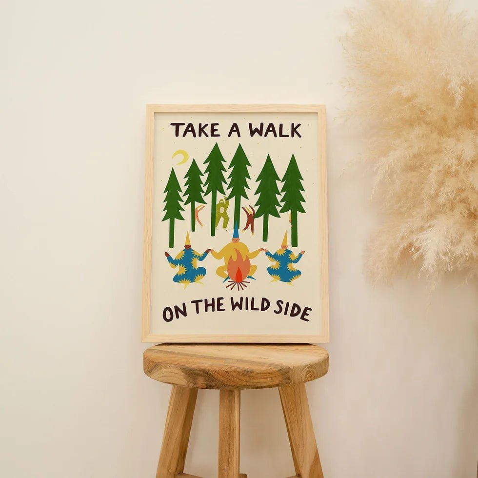 Little Black Cat: Take A Walk On The Wild Side - A4 Print - Acorn & Pip_Little Black Cat Illustrated