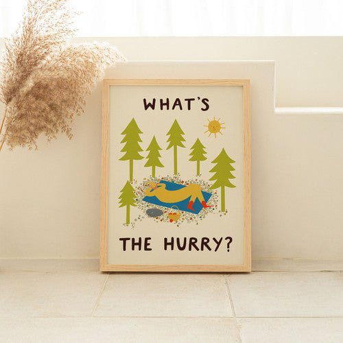 Little Black Cat: What’s The Hurry - A4 Print - Acorn & Pip_Little Black Cat Illustrated