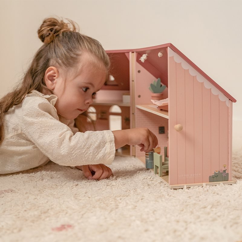 Little Dutch: Pink Wooden Portable Dollhouse - Acorn & Pip_Little Dutch