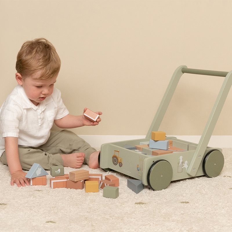 Little Dutch: Push - Along Wooden Block Trolley - Little Farm - Acorn & Pip_Little Dutch