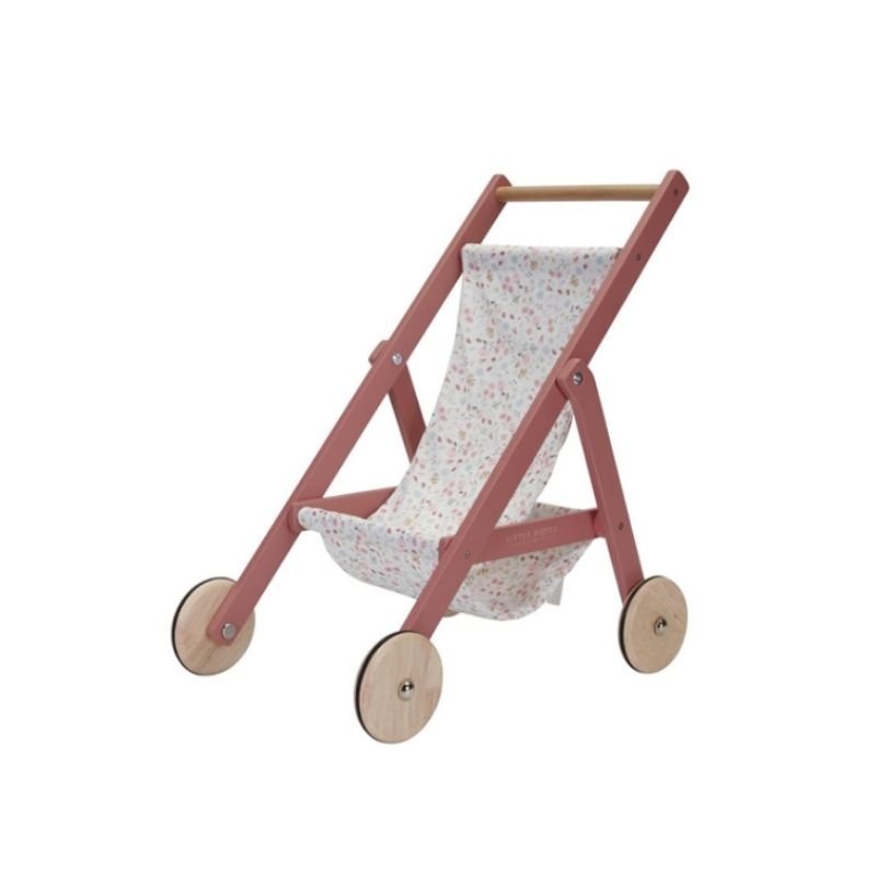 Little Dutch: Wooden Doll Stroller - Flowers & Butterflies - Acorn & Pip_Little Dutch