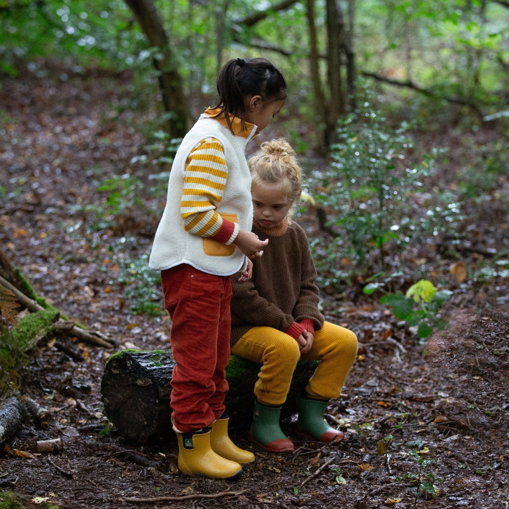 Little Green Radicals: Cream Cosy Zip Up Recycled Fleece Gilet - Acorn & Pip_Little Green Radicals