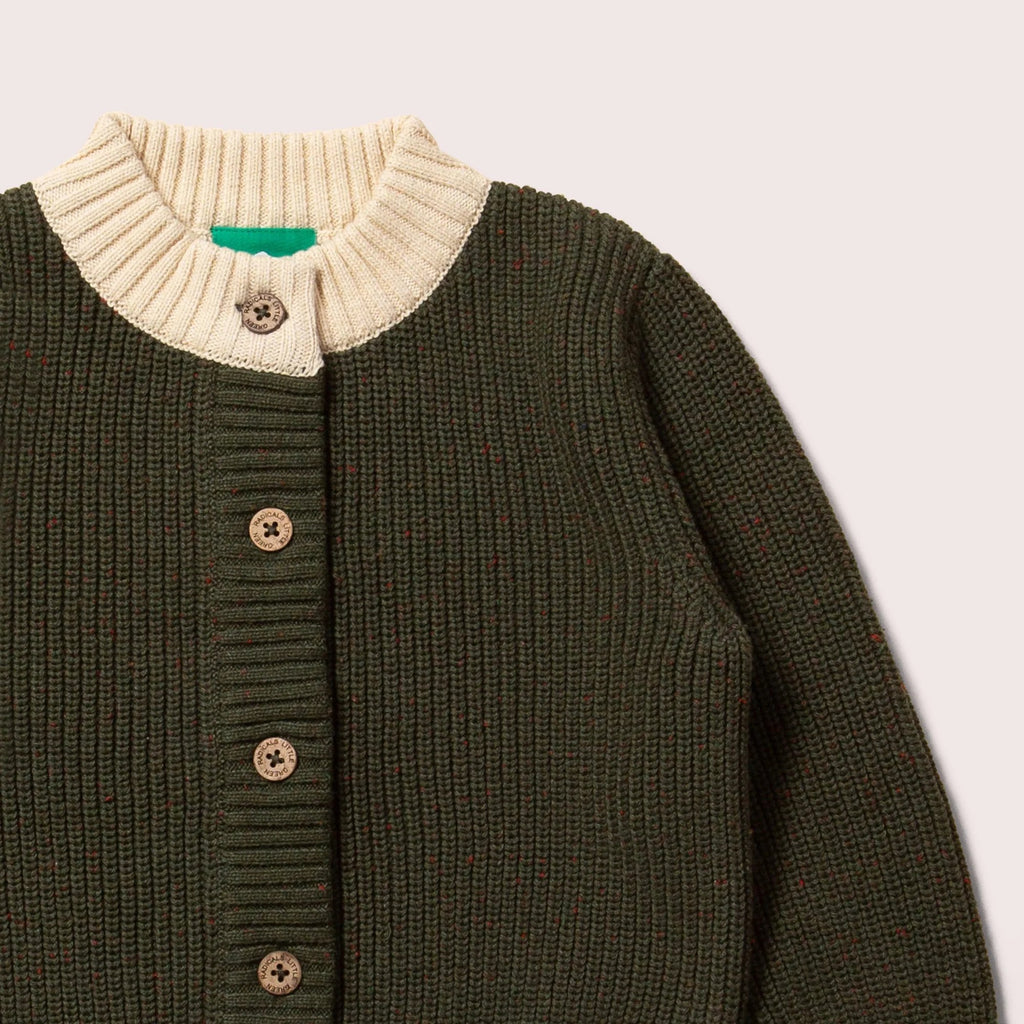 Little Green Radicals: From One To Another Fern Green Snuggly Knitted Cardigan - Acorn & Pip_Little Green Radicals