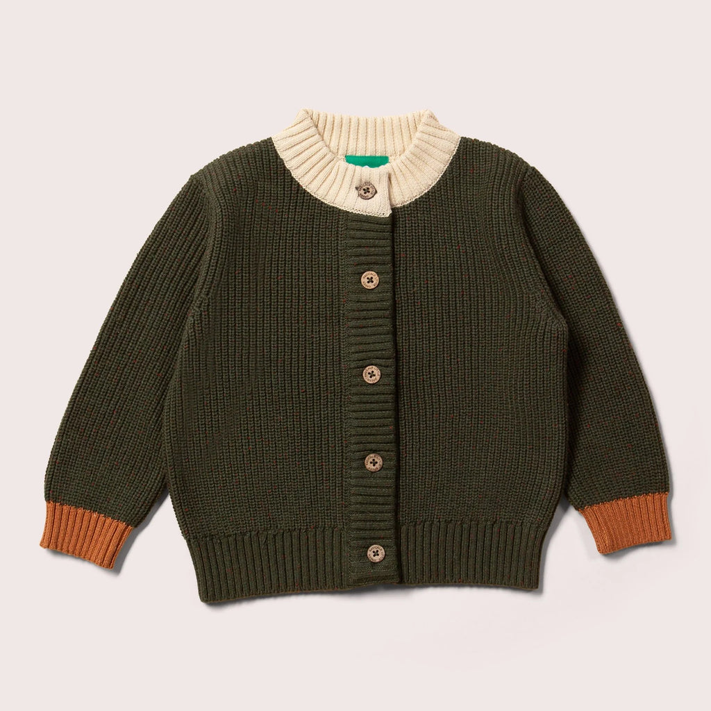 Little Green Radicals: From One To Another Fern Green Snuggly Knitted Cardigan - Acorn & Pip_Little Green Radicals