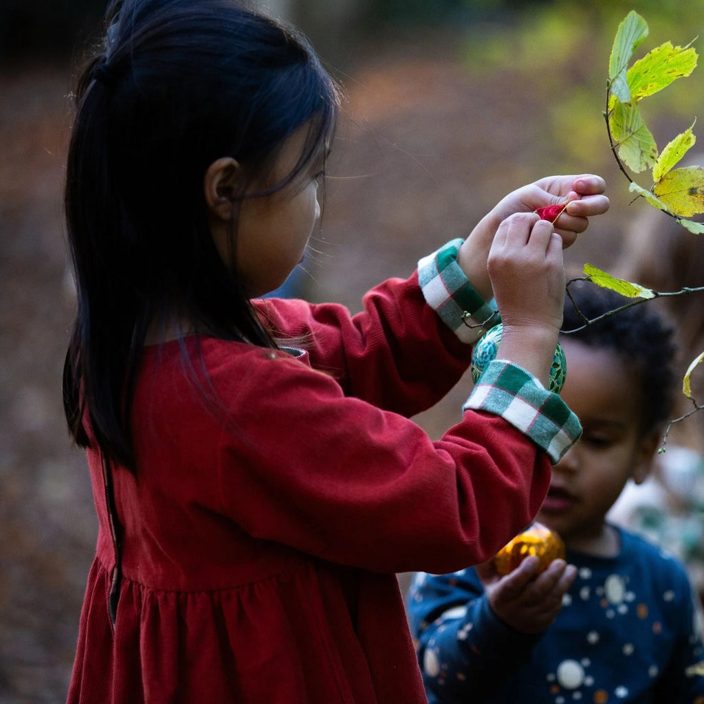 Little Green Radicals: Hazelnut Reversible Corduroy Pocket Dress - Acorn & Pip_Little Green Radicals